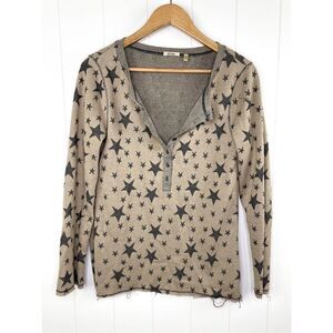 Dylan Brand‎ Star Henley Raw Distressed Size S